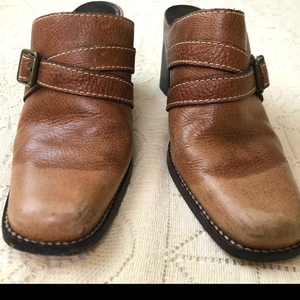 Gianni Bini Slip On Leather Heeled Shoes Mules
